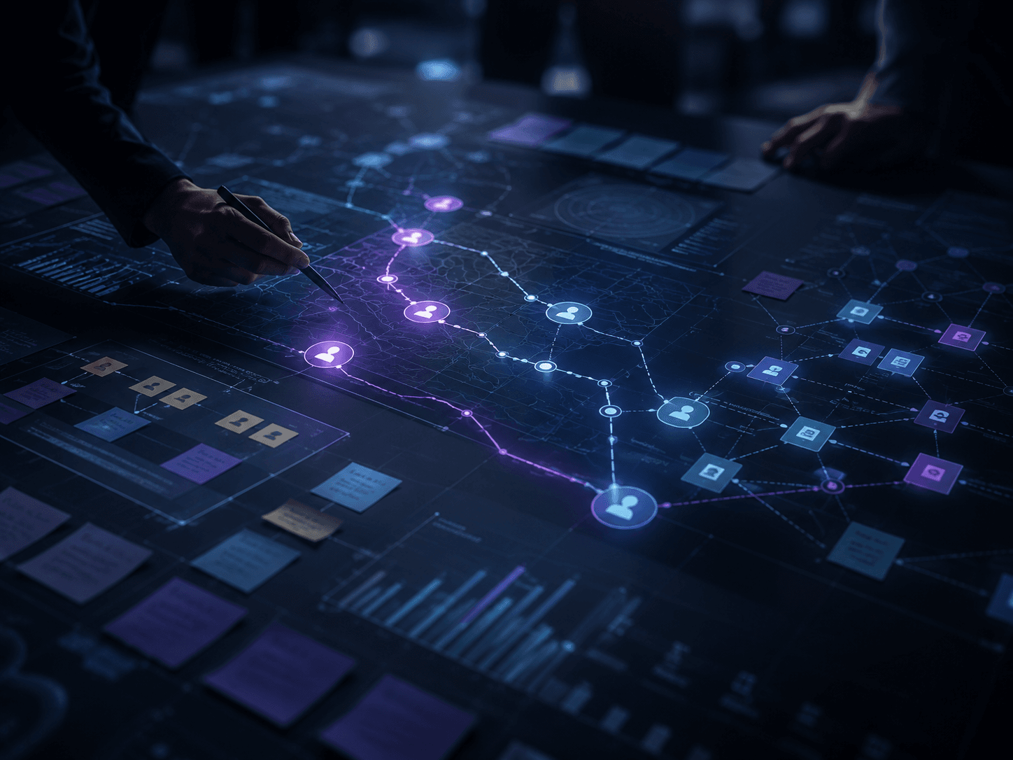 Commerce ecosystem planning map connecting customer journeys operational systems data and business teams