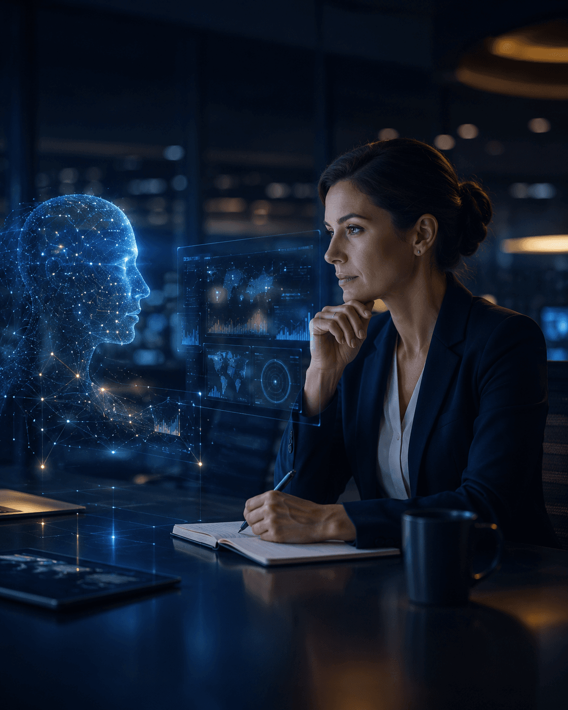 A human decision maker collaborating with an intelligent digital system