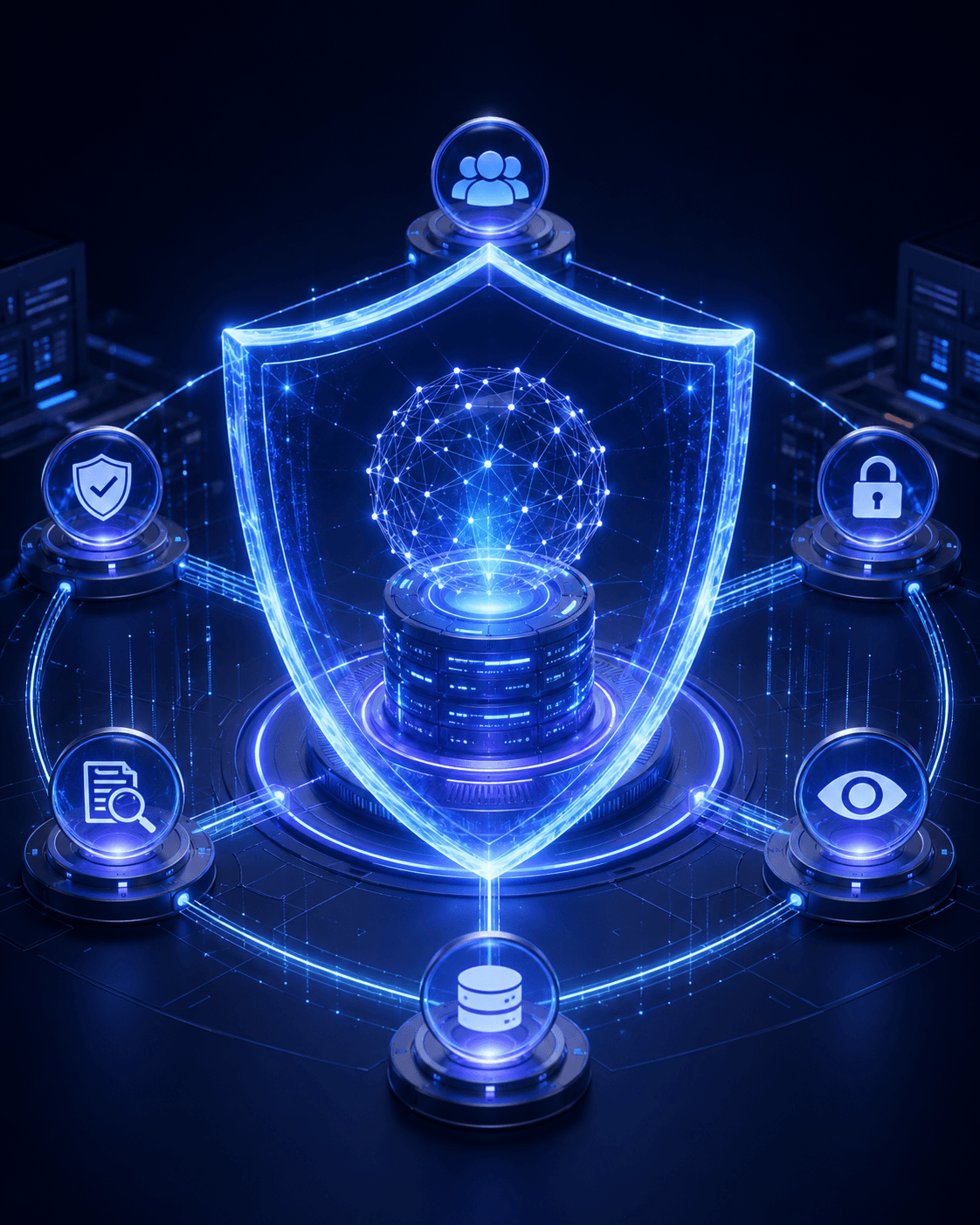 Business systems governance control layer protecting data permissions auditability observability and rollback